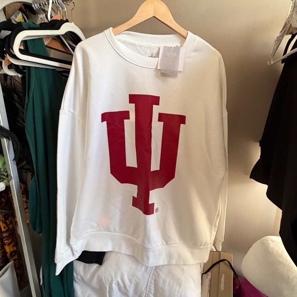Game day Couture -Indiana University Oversized Sweatshirt. Size L